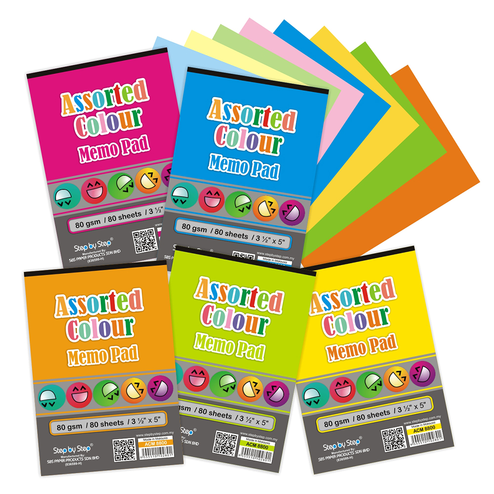 (ACM 8080) 3½" x 5" Colour Memo Pad (ACM 8080) 3½" x 5" Colour Memo Pad